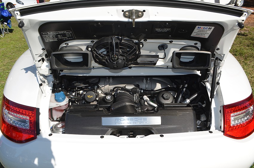 The engine of a 2010 Porsche