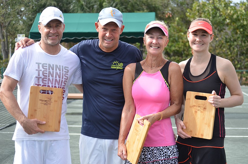 Division one finalists Mark Malinowski, Mark Schloback, Linda Gillott and Alexandra Gede