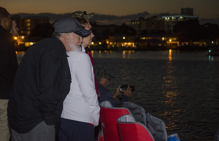 Joel and Carol Klein wait for the parade to arrive at Bayfront Park.