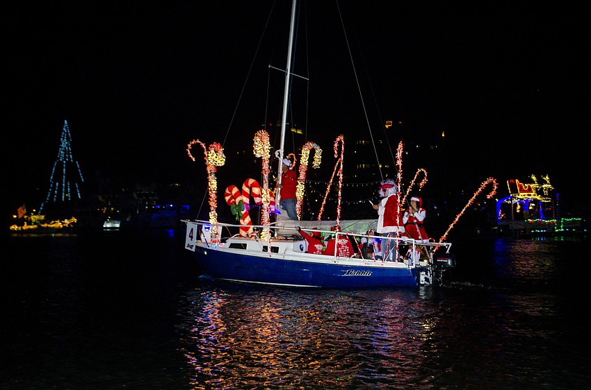 Boats sailed past Marina Jack to end the Boat Parade of Lights.