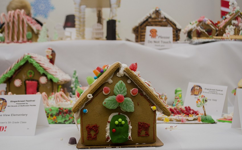 The gingerbread houses at the festival were for sale with the proceeds benefiting the Girl Scouts of Gulfcoast Florida.