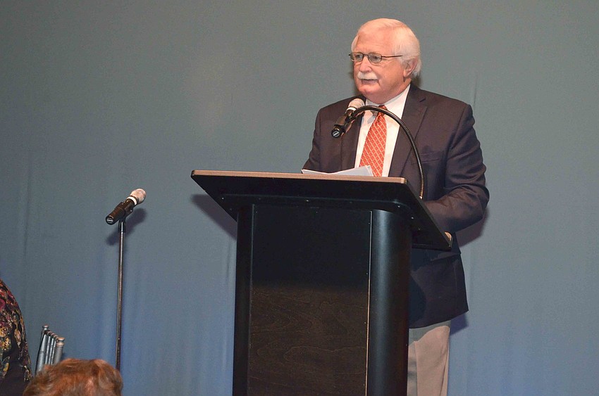 Jim Shirley, executive director of the Sarasota County Arts Council, welcomes guests.