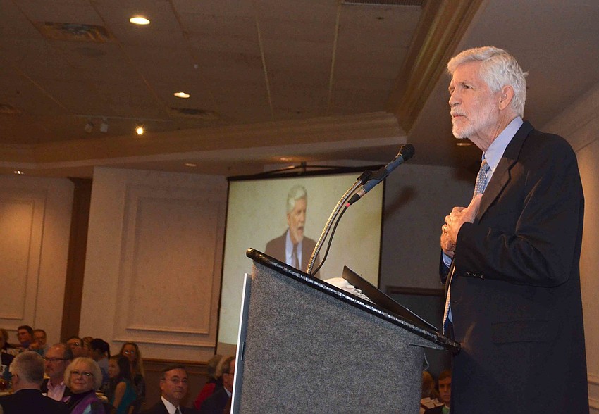 Embracing Our Differences Board Chair Dennis McGillicuddy shares the mission of Embracing Our Differences with attendees.