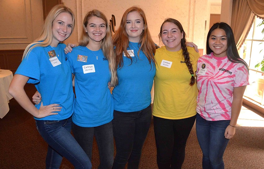 Riverview High School Coexistence Club Docents Brookelynn Greco, Camryn Marshall, Mikaela Whaley, Caitlyn Bradley and Tiffany Chau