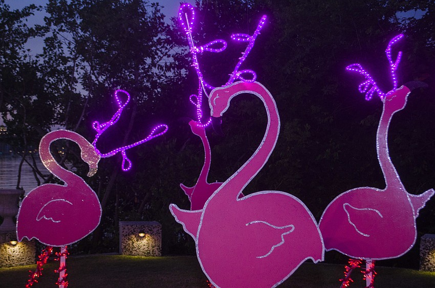 The antlered flamingos were dubbed 