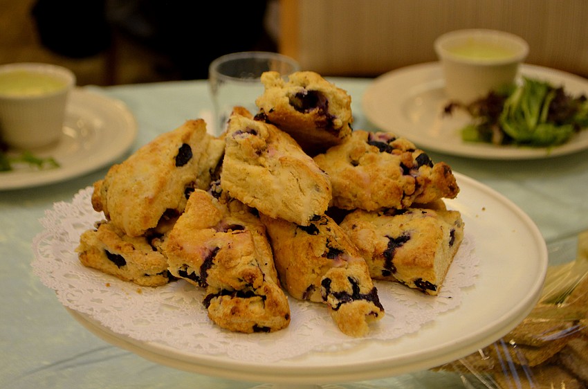The ladies enjoyed scones and lemon curd, finger sandwiches and cream of mushroom soup with their tea.