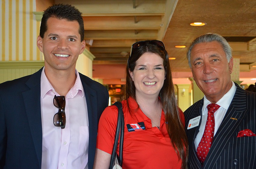 Joe Thompson of Gulfshore Insurance with Christina Gay of Wrightway Emergency Water Removal  and Andrew Vac of Matusiak/Vac Real Estate Group