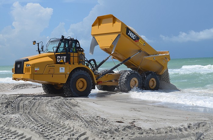Dump trucks will deliver the last of 300,000 tons of sand to Longboat Keyâ€™s shores this week.