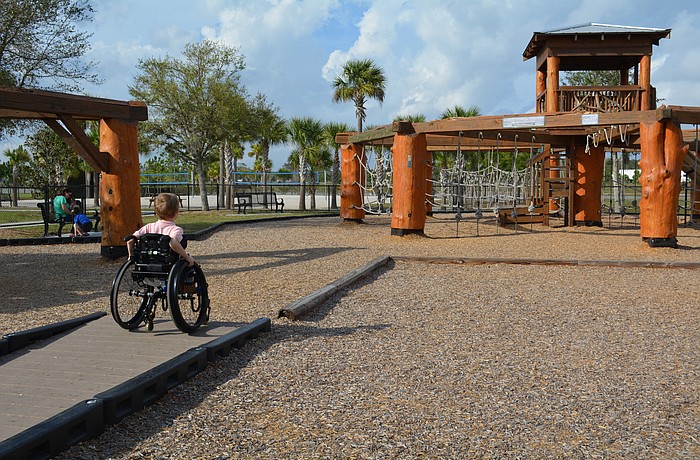 Easton Griffith looks at Bennett Park, most of which he can not use.