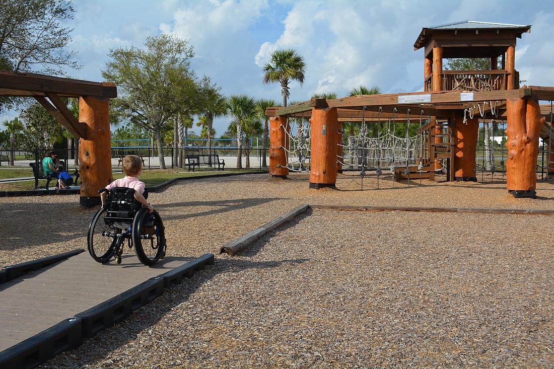 Easton Griffith looks at Bennett Park, most of which he can not use.