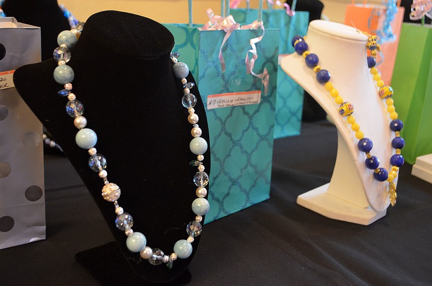 Various necklaces were some of the raffle items available.
