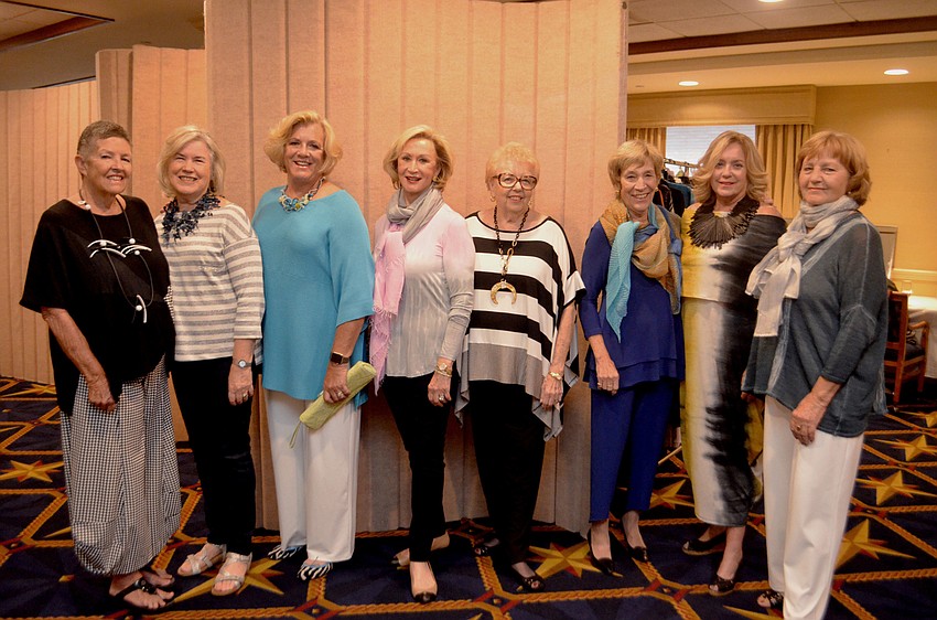 The models for the fashion show Anne Roberts, Pam Toft, B.J. Bishop, Elenor Maxhein, Jan Webb, Jane Perin, Laurel Phillips and Vera Piletic