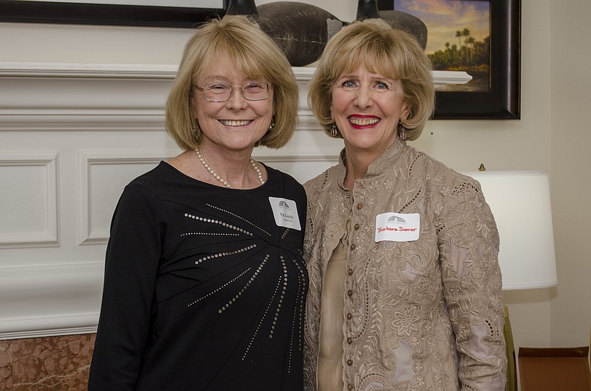 Library Foundation of Sarasota County board member Patricia Gussin and Barbara Siemer
