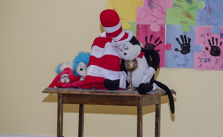 Dr. Seuss themed decorations and activities were placed around Temple Emanu-El Early Learning Center