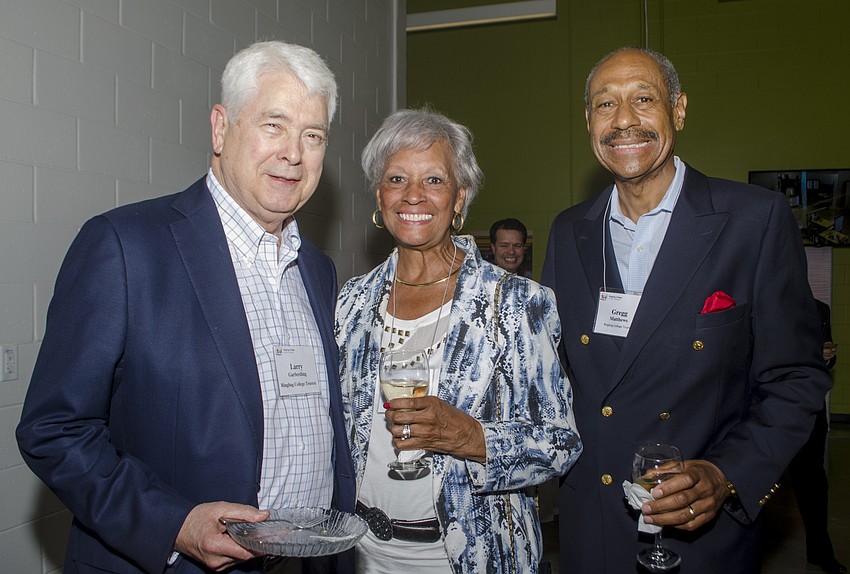 Ringling Board of Trustee member Larry Garberding, Lorraine Matthew and Ringling Board of Trustee member Gregg Matthew.