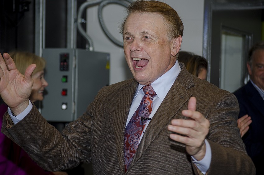 Ringling College of Art and Design President Larry Thompson declared that the party begin following the ribbon cutting.