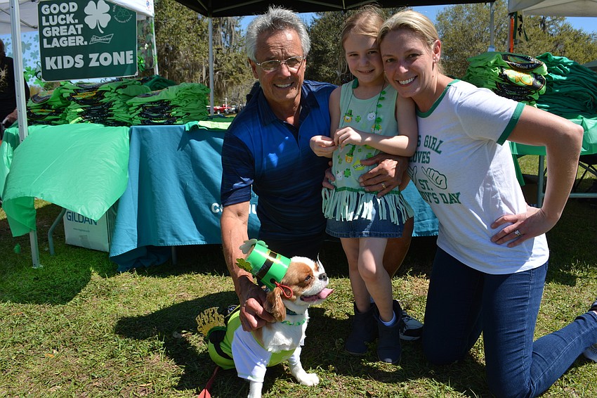 Sarasota'  s Joe Vespoli, his granddaughter Kieran Shaw and her mom, Candace Shaw, pose with Buddy, a Cavalier King Charles Spaniel.