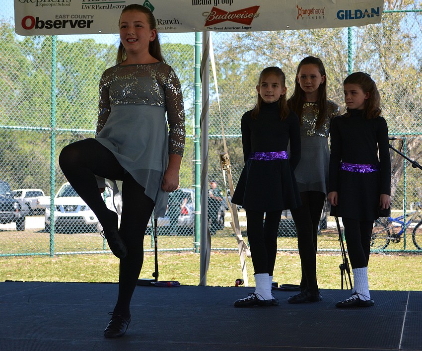 Lakewood Ranch'  s Courtney Flesche, 9, begins her dance on the main stage. She represents the Drake School of Irish Dance.