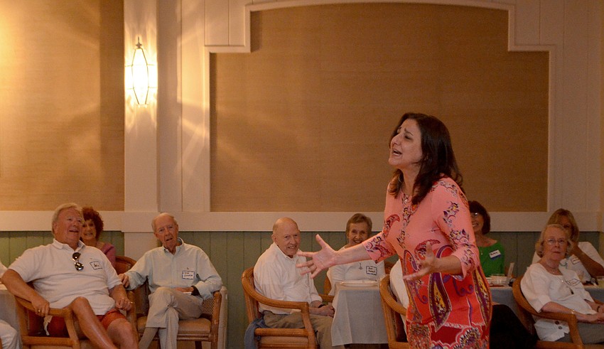 Christina Alexander talked about Florida Studio Theater and introduced her fellow comics before the performance began.