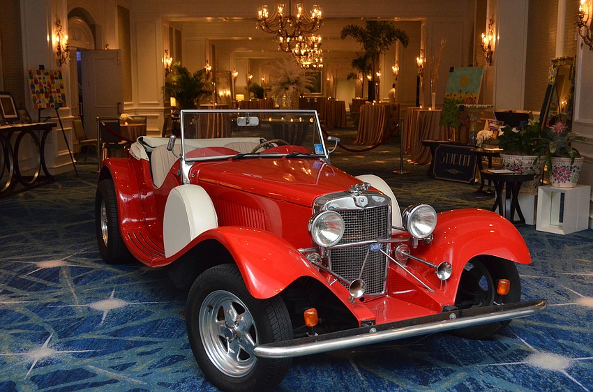 A vintage Jaguar donated by Jerry and Tobe Wiley was on display during Banyan Ball 2017 on March 11 at The Ritz-Carlton, Sarasota.
