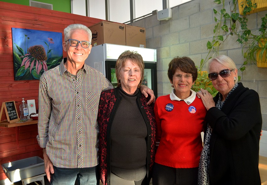 Dennis Adams, Carol Reynolds, City Commissioner Susan Chapman and Barbara Campo