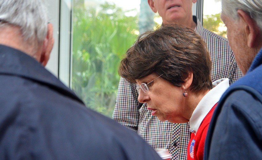 Chapman watches results roll in with supporters at Cafe in the Park.