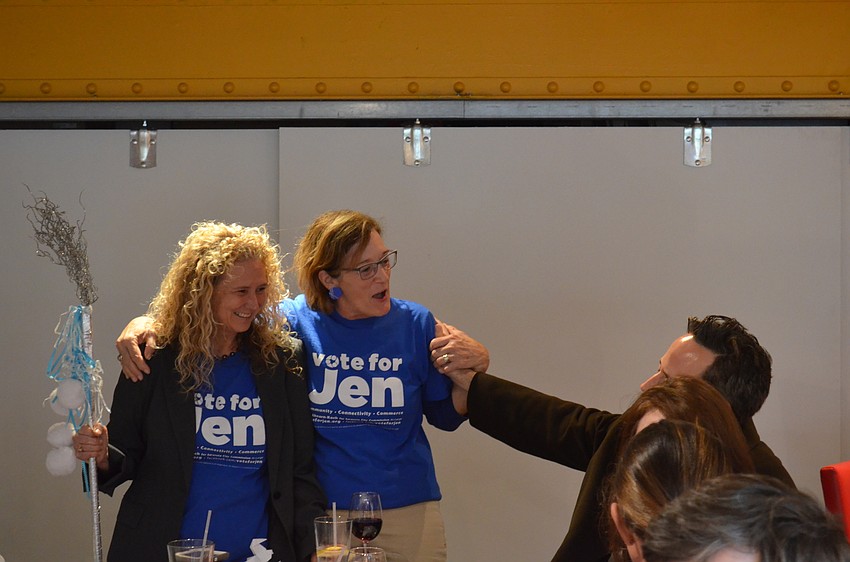 Jen Ahearn-Koch and campaign volunteer Kathy Kelley Ohlrich