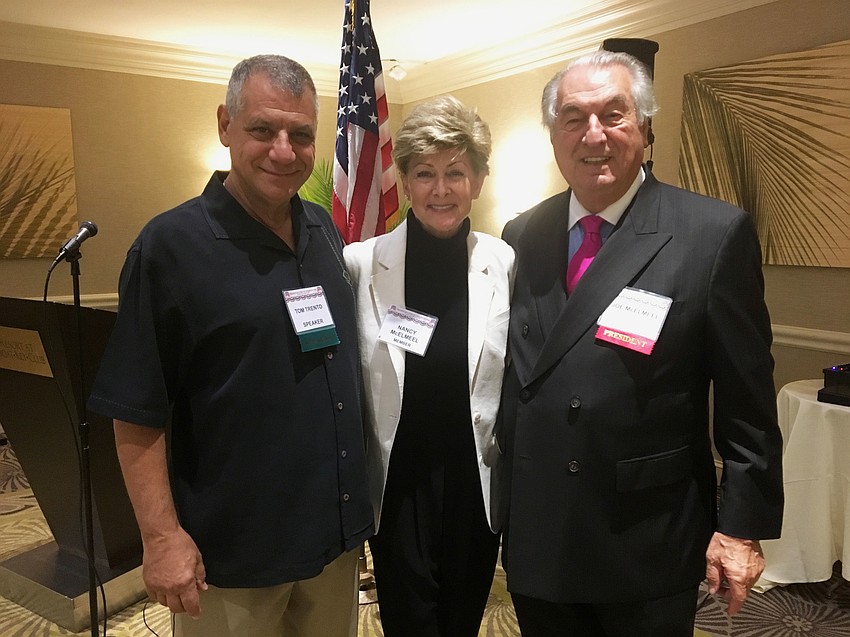 Tom Trento, found of The United West, Nancy McElmeel and Republican Club of Longboat Key President Joe McElmeel