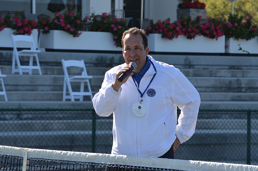 Yoni Yair introduces the four Israel Tennis Center players and their coach.