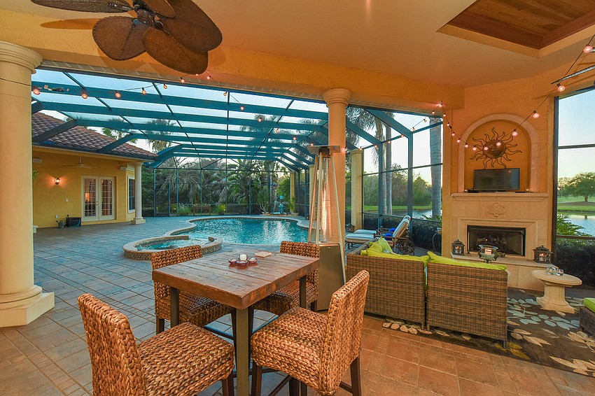 What'    s better than enjoying a fire next to the pool?