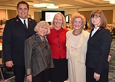 Major Ethan Frizzell,  Honoree Gerri Aaron, Chairwoman Kim Cornetet, Betty Schoenbaum and Major Sue Frizzell