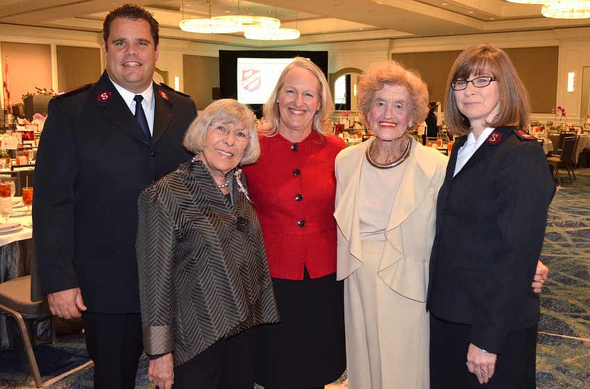 Major Ethan Frizzell,  Honoree Gerri Aaron, Chairwoman Kim Cornetet, Betty Schoenbaum and Major Sue Frizzell