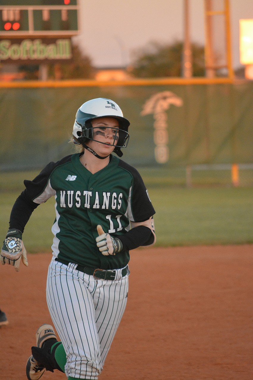 Lakewood Ranch'  s Morgan Cummins goes on her home run trot.