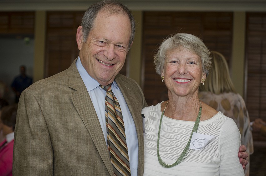 Friends of Selby Library First Vice President Ken Newmark and Ruthie Maass