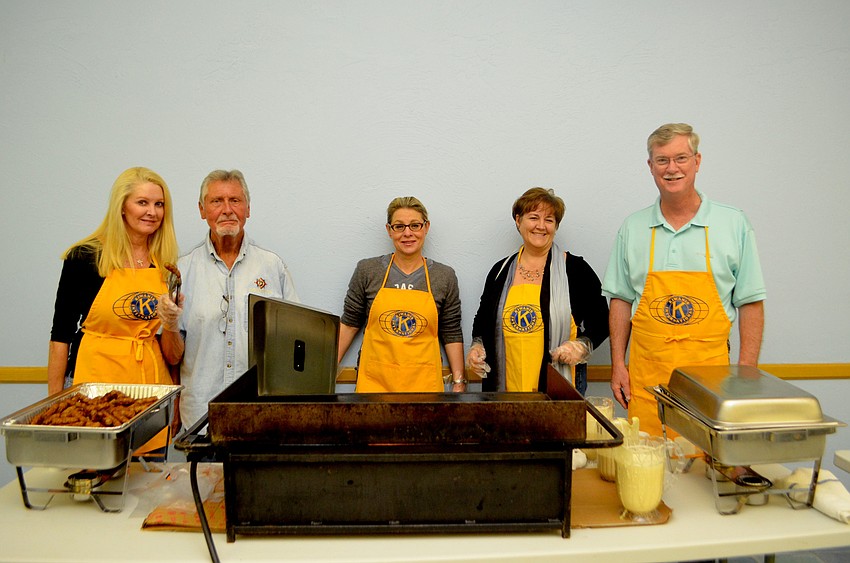 Susan Phillips, Ed Krepela, Marie Fikus, Riana Rawson and Kiwanis Club President Steve Branham