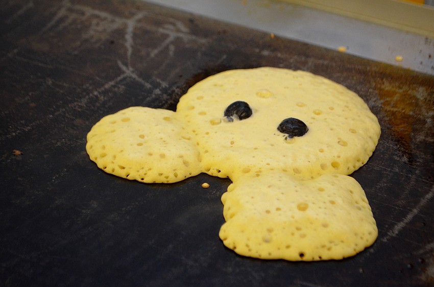 For the few kids there, they got a special shaped pancake that resembled Mickey Mouse.
