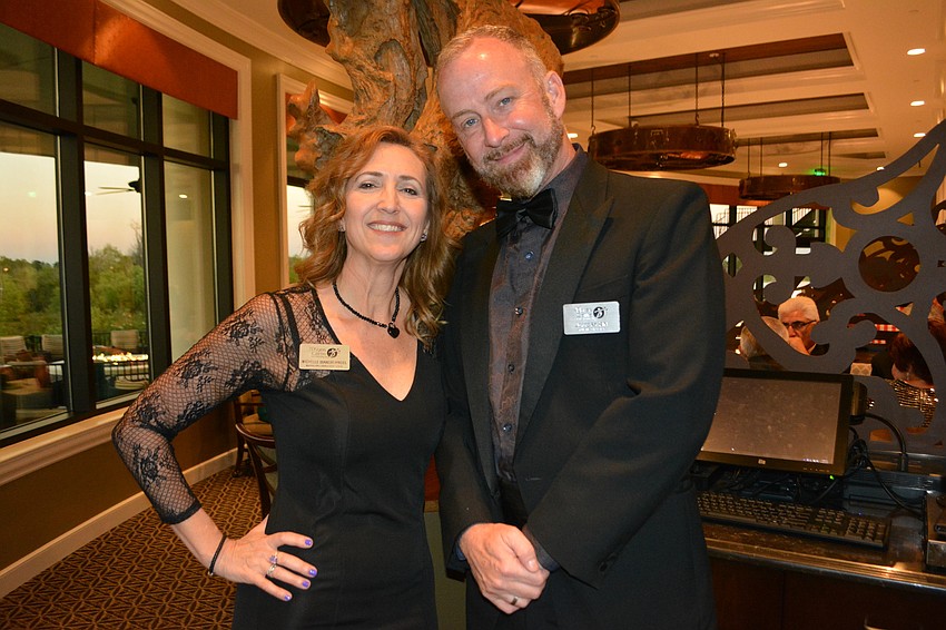 The Players Centre'  s Michelle Bianchi-Pingel and Jeffery Kin network at the gala.