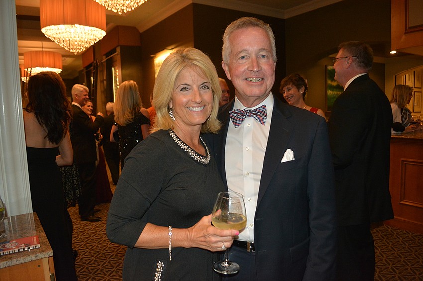 Sarasota'  s Kathleen Homan and Kreg Hickman take a break from dinner to pose for a photo at the gala.
