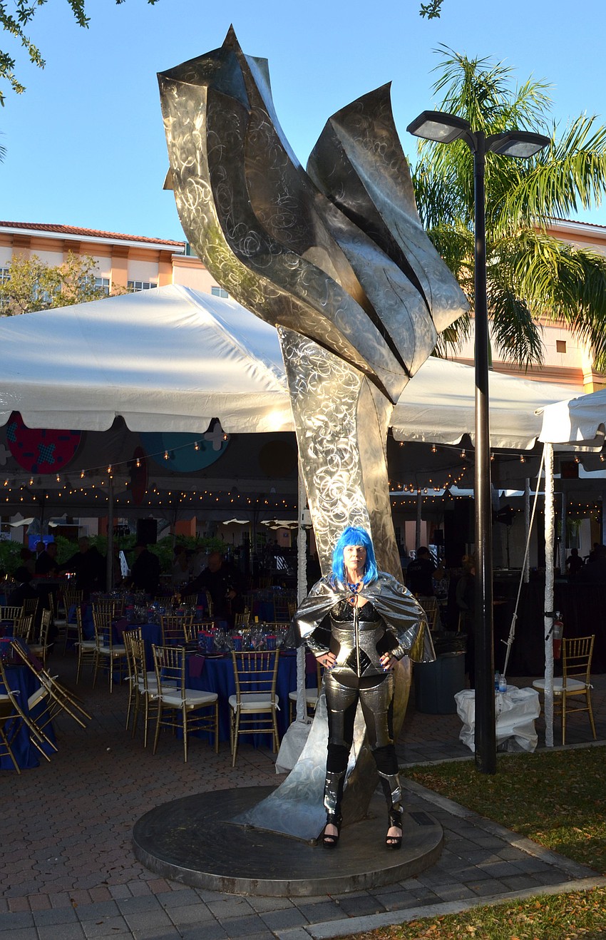 Vicky Randall with her piece, “Clockwork Six Weeks in July”