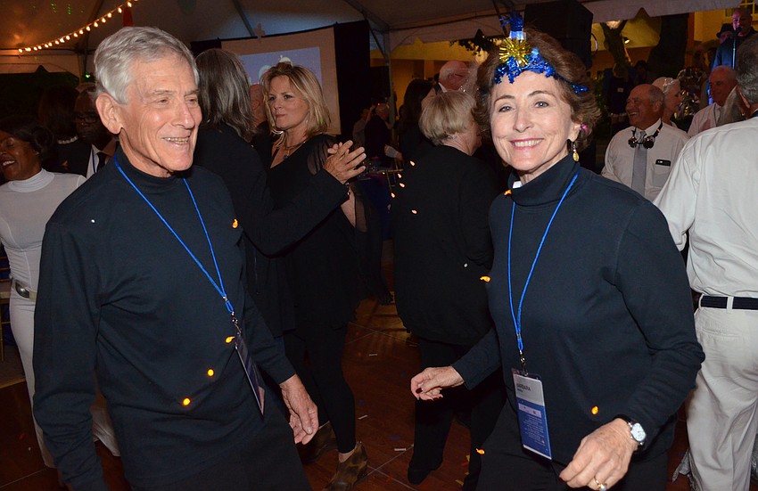 Sumner Baum and Barbara Brizdle hit the dance floor at An Evening at the Avant-Garde on March 18 at Ringling College of Art and Design.