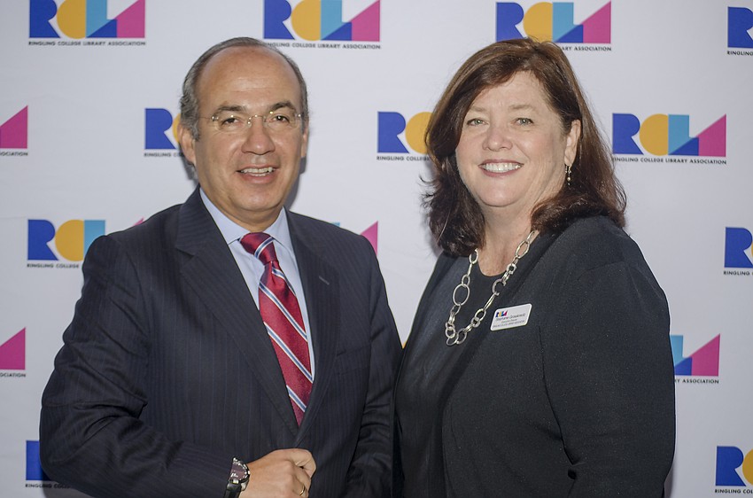 Former Mexican President Felipe Calderon and RCLA Executive Director Stephanie Grosskreutz.