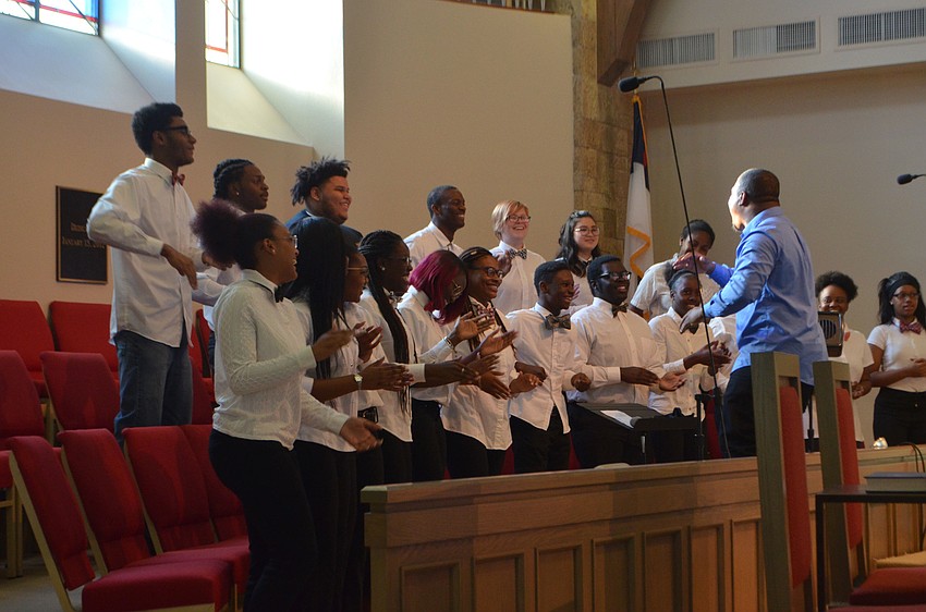 The Booker High School Gospel Choir Club performed various songs for the members of Christ Church on March 22.