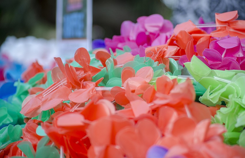 Guests were all given tropical leis
