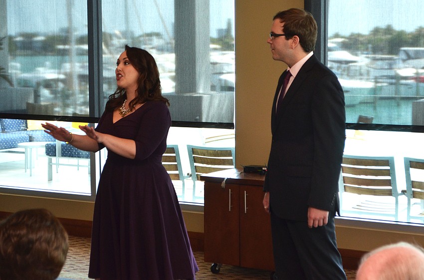 Award-winning soprano Anna Bridgman performs with award-winning tenor Tobias Wright at the Salute to the Stars Awards Luncheon on March 24 at Sarasota Yacht Club.