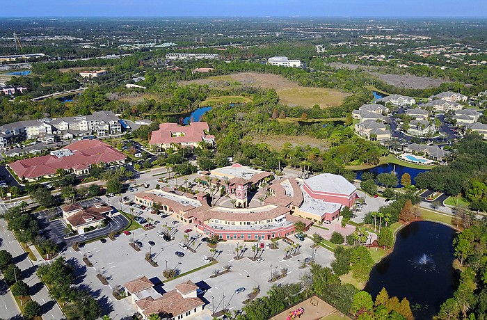 Aerial photographs better show prospective buyers the plaza' s location and proximity to other Lakewood Ranch amenities and residences,  said Helen Frudakis, listing agent for San Marco Plaza' s anchor space. Courtesy image.