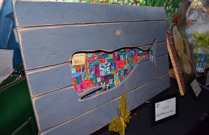 A whale mosaic made by child clients at Children First was available through the silent auction at Fairytale Ball on March 25 at Michael’s On East.