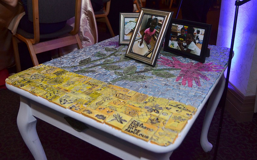 A mosaic table made by child clients at Children First was available through the silent auction at Fairytale Ball on March 25 at Michael’s On East.