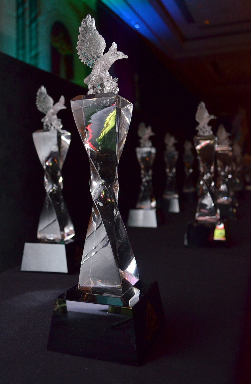 Trophies were awarded to winners of titles such as Top Student and Top Amateur Couple during Sarasota Challenge on March 26 at Hyatt Regency Sarasota.