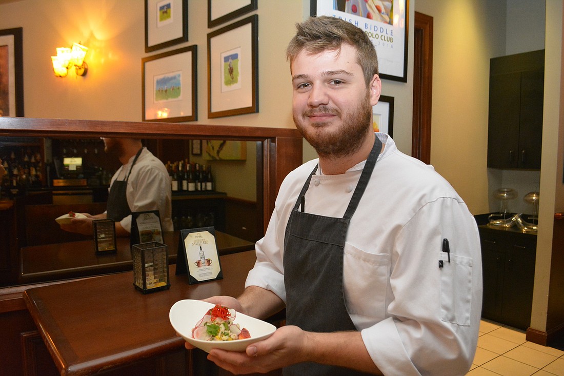 Jaryd Hearn, the executive chef at Polo Grill & Bar in Lakewood Ranch, said the restaurant concentrates on lighter, fresher fair, such as blood orange ceviche.