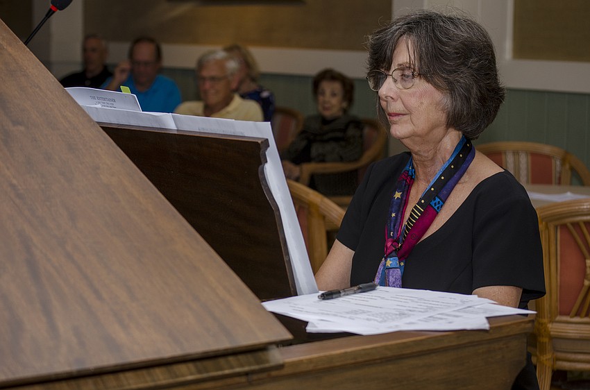 Jan Ortmann performs for her fellow Longboat Harbour residents.